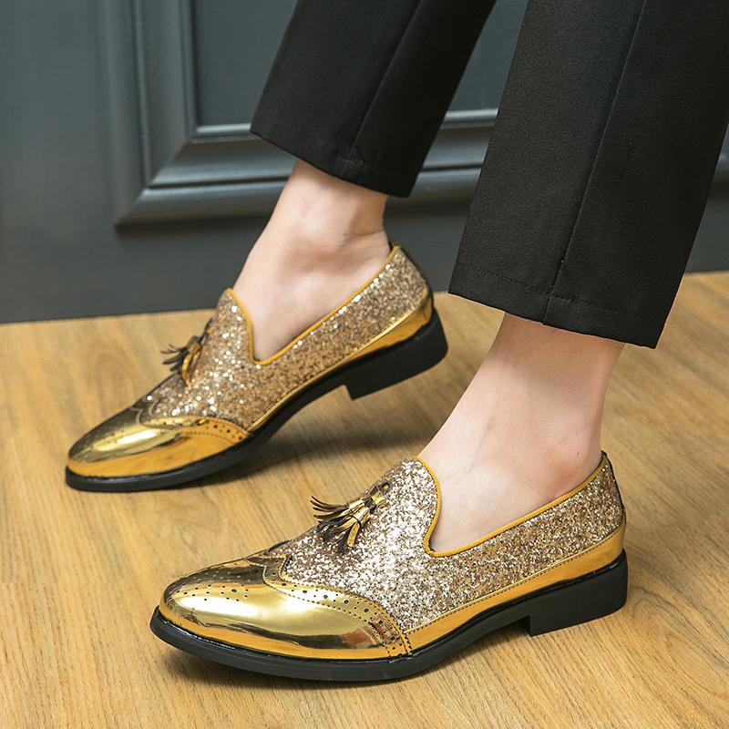 Мужские золотые/черные роскошные деловые туфли-оксфорды, мужские туфли-оксфорды для увеличения роста, лакированные, деловые, большого размера, мужские, офисные, свадебные туфли