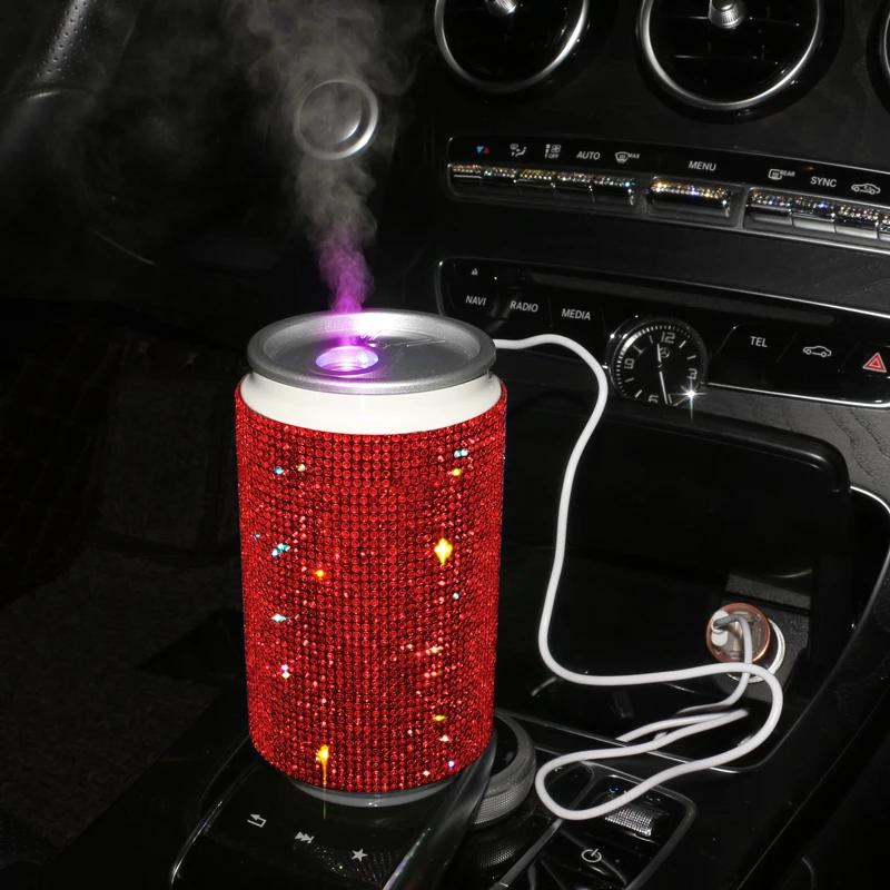 Автомобильный увлажнитель Diamond Crystal со светодиодной подсветкой, настольные увлажнители, портативный USB-мини-освежитель воздуха, автомобильные аксессуары для женщин