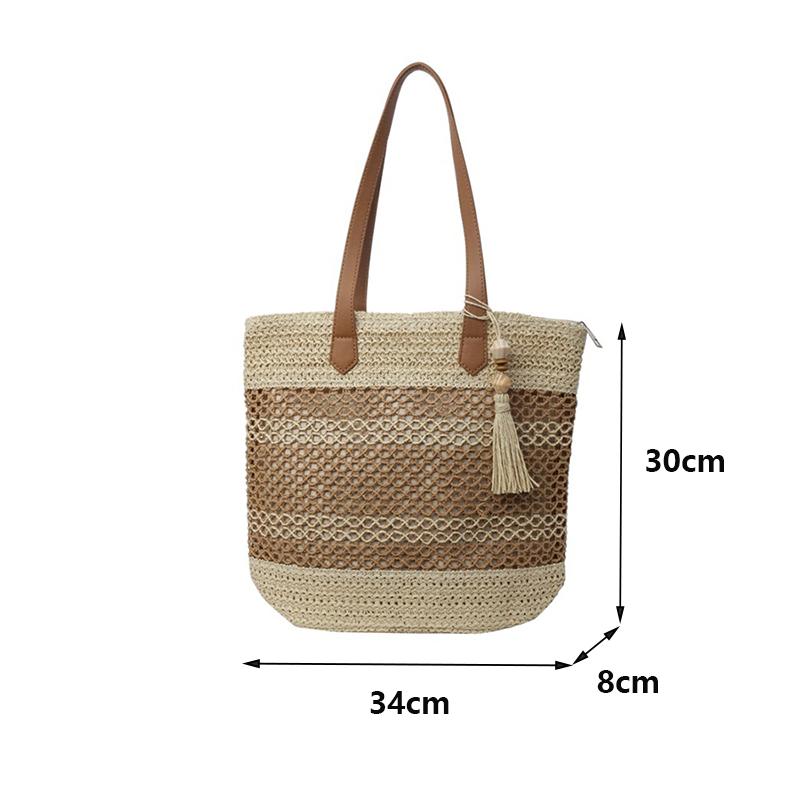 Женская стильная вязаная наплечная сумка, ажурная плетеная сумка, ручная тканая сумка-тоут, женские дорожные сумки для поездок на работу AVE