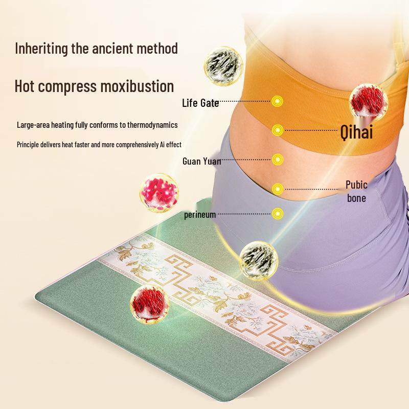 Ваньтан Электрическая грелка из моксы - Бархатная подушка с полынью для горячего компресса для офиса и дома