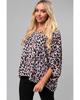 Azura Exchange Блузка большого размера с разноцветным леопардовым принтом и V-образным вырезом