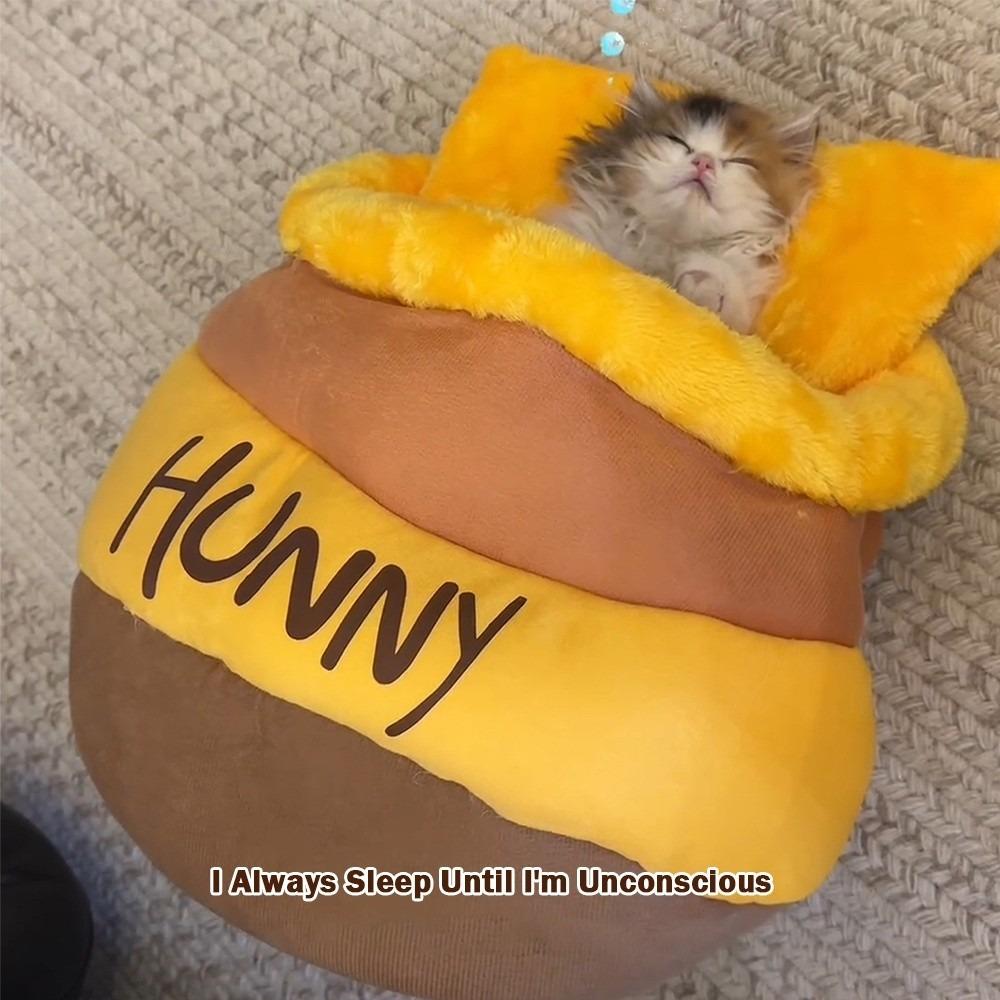New High Quality Honey Pot Cave Cat Sleeping Bag Cold-proof Soft Honey-filled Cat Bed Wrap-around Comfortable Pet Cat Bed
