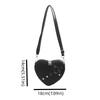 Leather Y2k Heart Crossbody Bag New Design Purse Tote Handbag Vintage Small Chain Rivet Bag  Girls