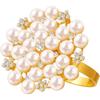 4PCS Rhinestone Pearl Napkin Rings for Table Setting Decorations, Gold Serviette Buckle Elegant Napkin Ring Holder for Wedding Dinner Table Decoration