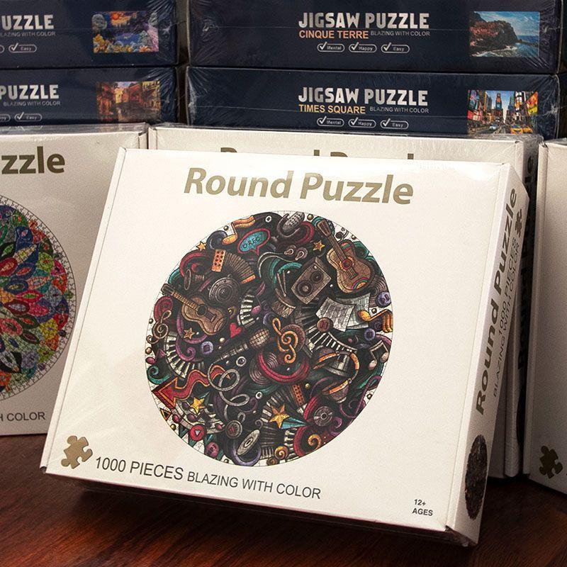 Круглая головоломка из 1000 деталей для взрослых, зодиак, земля, снятие стресса, обучающая игрушка, высокая сложность сборки, детский подарок, семейная игрушка