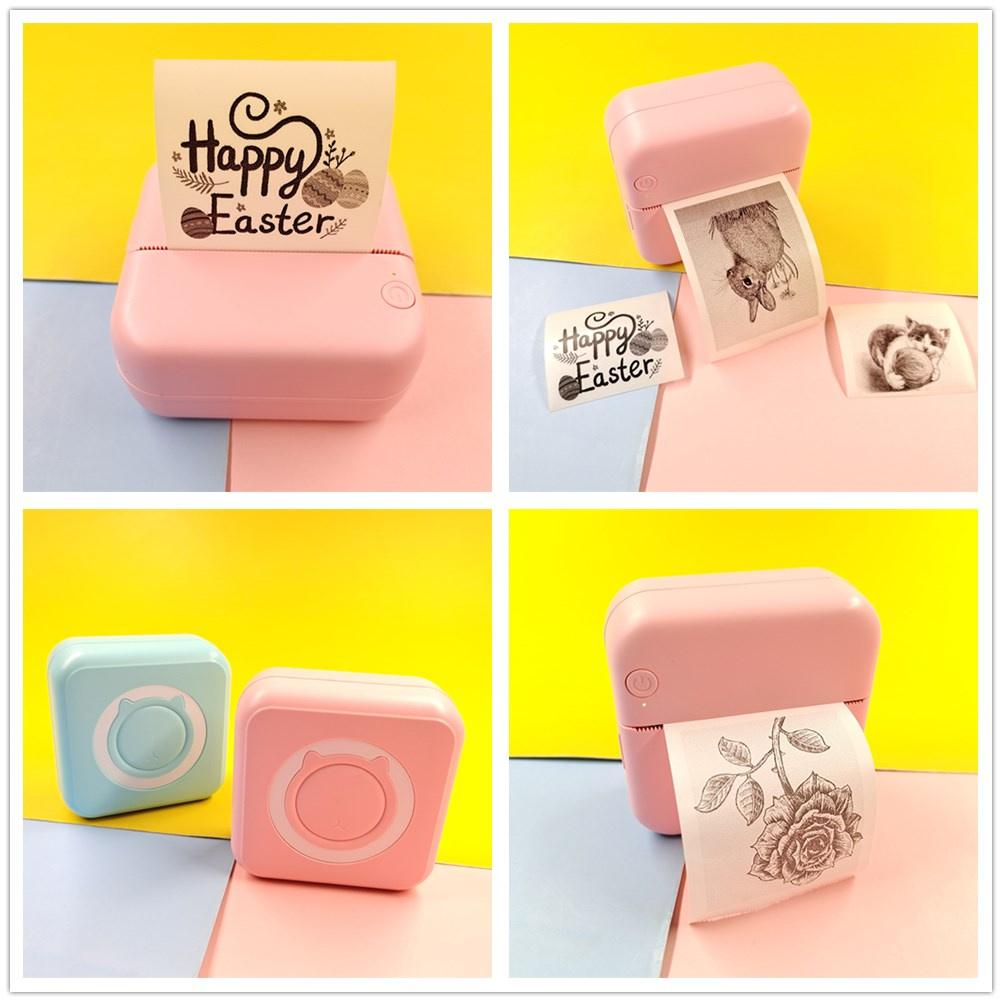 2024 Lable Sticker Printer 57mm Mini Portable Thermal Printer Paper Photo Pocket Thermal Printer Printing Wireless BT Connect