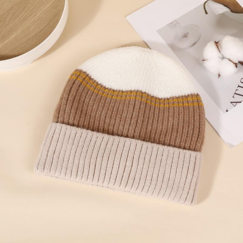 Women S Fleece Lined Knit Hat With Pom Pom Warm Korean Style For Shopping