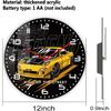 12'' Настенные часы для автогонок, Дрифт-кар, Япония, Уличный спорткар, Гаражные настенные часы, Гоночный автомобиль, Наручные часы, Часы, Батарейка, Бесшумные, Не тикающие для мужчины