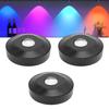 3шт RGB цветной шайба свет на батарейках USB перезаряжаемый подсветка под шкафом с пультом дистанционного управления