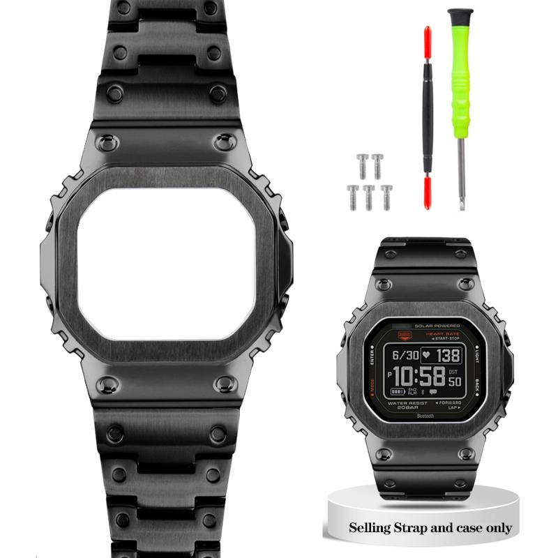 Модифицированный безель ремешка для часов G-SHOCK Casio DW-H5600 DWH5600 Bluetooth Пульсометр Корпус из цельной нержавеющей стали Браслет Цепочка