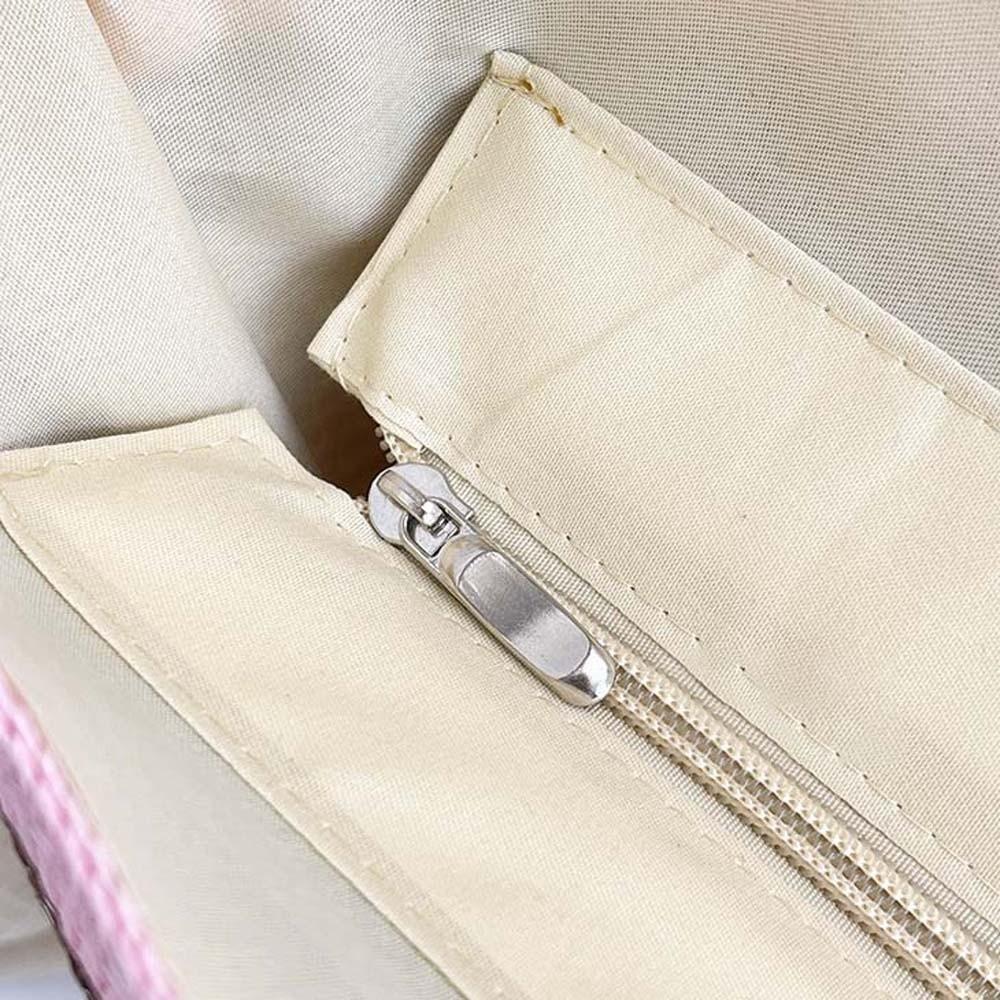 Large Capacity Shopping Straw Bag Polyester Summer Beach Handbag Stripe Woven Tote Bag Female