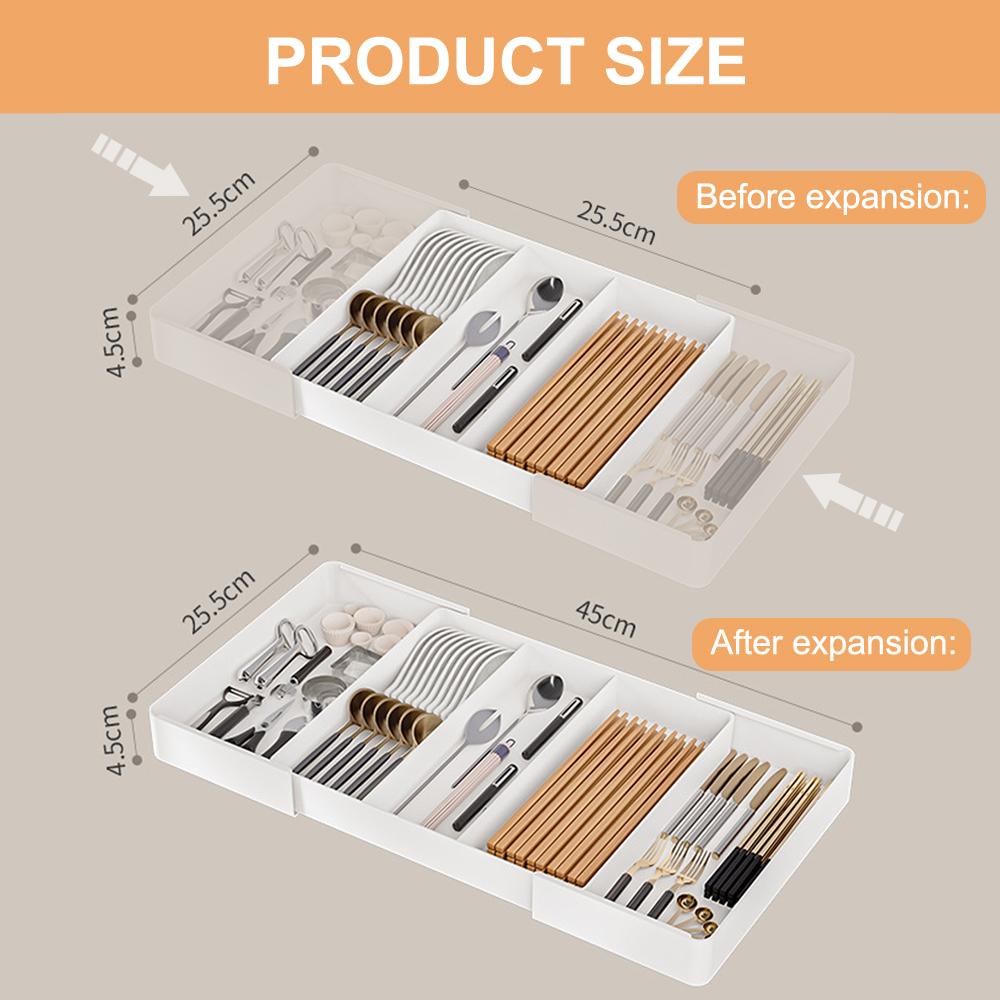 Органайзер для ящиков кухонных столовых приборов, выдвижной лоток для кухонных столовых приборов, регулируемый держатель для столовых приборов, ложек, вилок, ножей