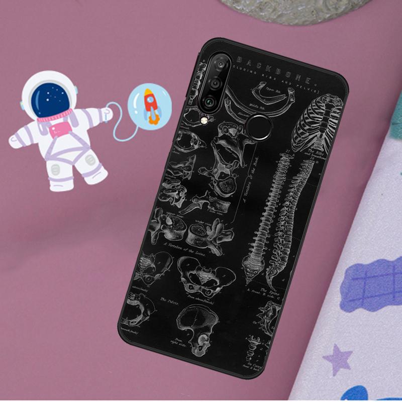 Радиологический Скелет Человеческих Органов Для Huawei Nova 12s 12i 11i 8i Y73 Y72 Y61 Y91 Y90 Y70 Y60 9 10 SE P30 P40 Lite P60 Pro Чехол