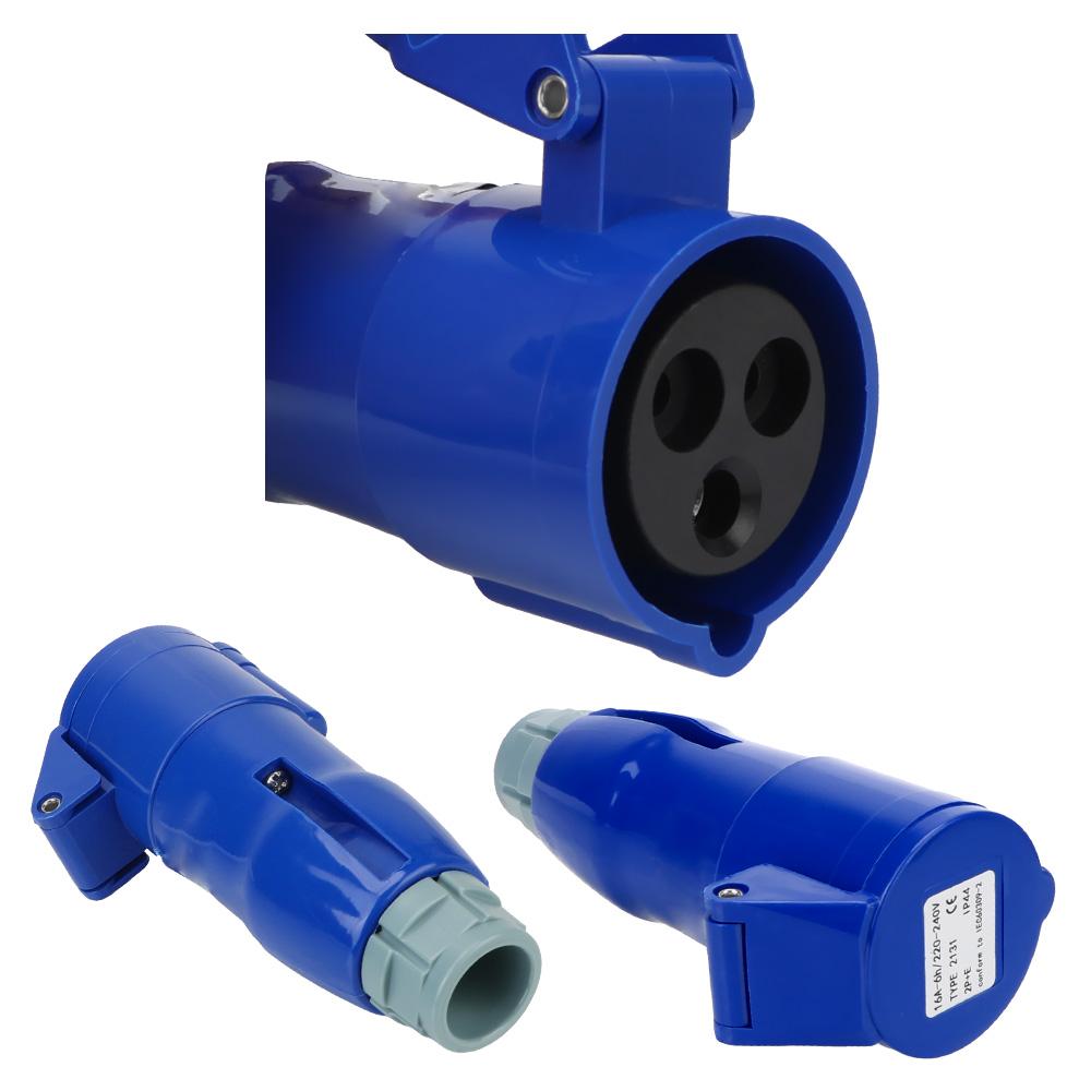 For RV Camper Marine Plug Socket With Cover 220V-240V 16A External Flush Hook Up Waterproof