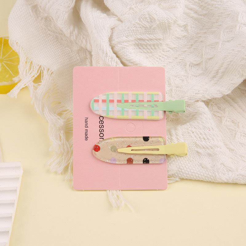 2-Pack Juice Series Hair Clips for Girls, Invisible Clips, Duckbill Clips, Peach and Grape Hair Clips, Side Clips, Hair Accessories