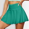 Women's Casual High Waist Solid Color Short Half Skirt Sports Skirt Pleated Skirt