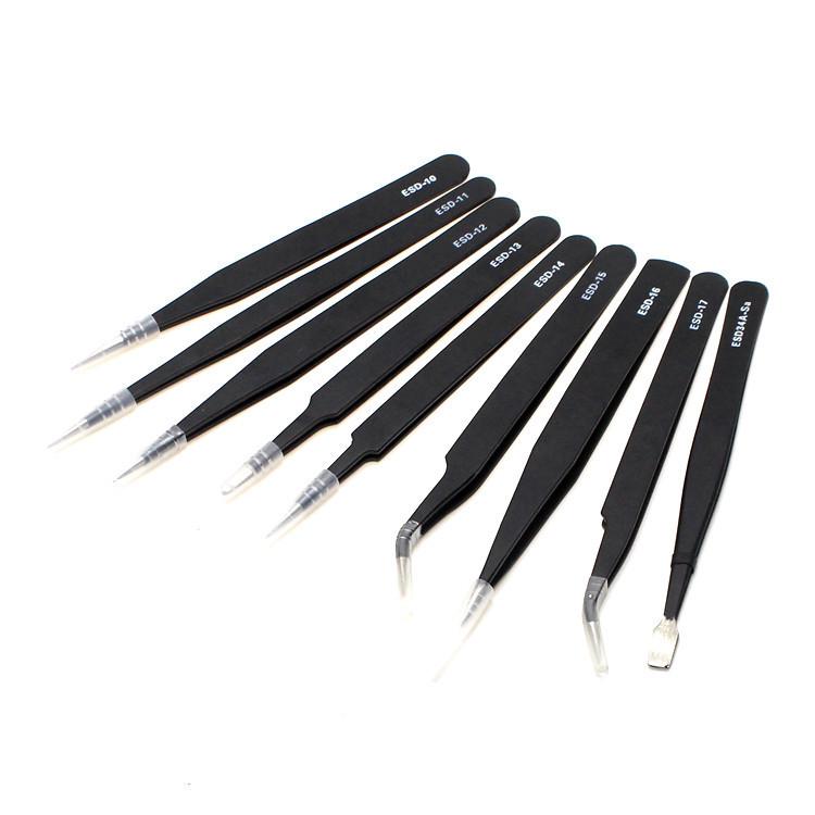 Холщовая сумка, пинцет из нержавеющей стали, антистатические бигуди ESD и набор для ремонта телекоммуникационных устройств