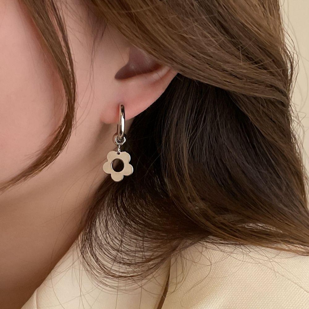Earrings Metal Geometry Gold Hoop Earrings Female Earrings Korean Style Earrings Flower Earrings