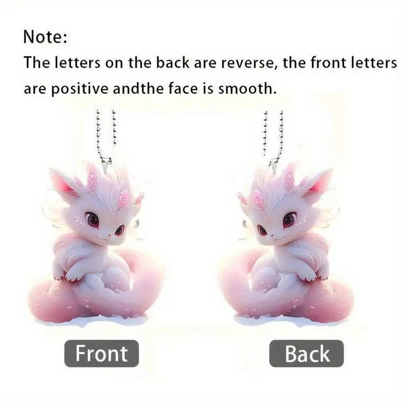 Автомобильный орнамент Lucky Dragon, подвеска-талисман в виде дракона, симпатичный акриловый плоский автомобиль, мультяшный дракон, зеркало заднего вида для настенного окна