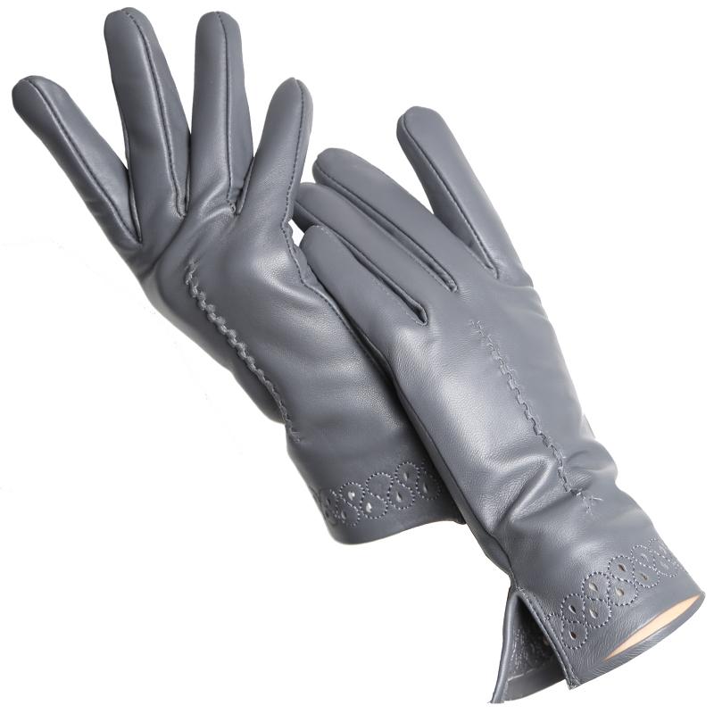 Модные женские перчатки высокого качества, цветные зимние теплые тонкие перчатки из овчины, 2024 г.