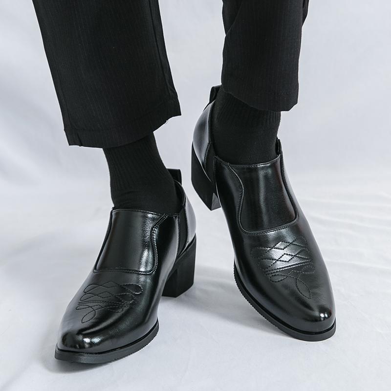 Высококачественные кожаные туфли-броги на платформе для мужчин, классические туфли на толстом высоком каблуке, свадебные, деловые, социальные туфли для мужчин, формальные офисные кожаные