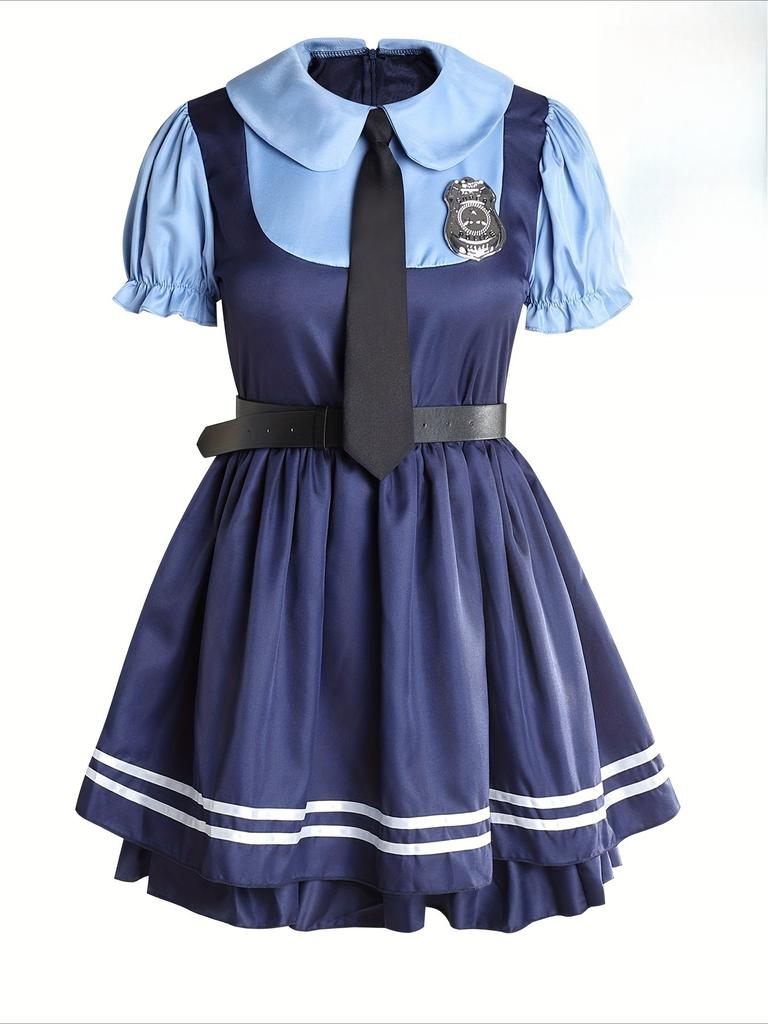 Disney Zootopia Judy Halloween Costume Rabbit Police Animation Cosplay Female Police Rabbit Costume Carnival Performance Costume