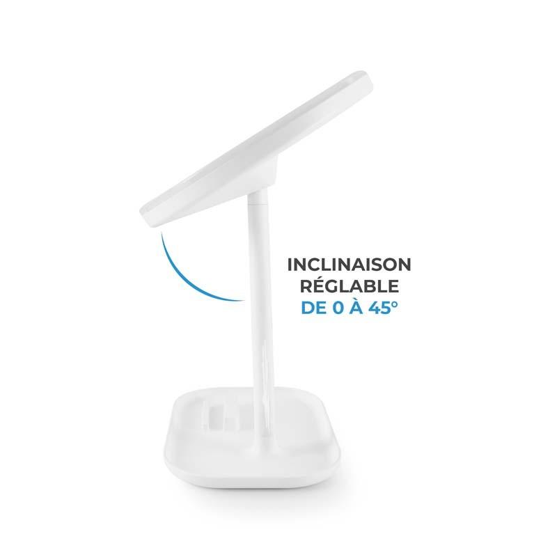 Белое настольное зеркало со светодиодной подсветкой и перезаряжаемым держателем для ювелирных изделий Mizo от Yoghi