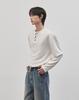 WORK ON BODY OFF Rested Semi-Overfit Henley Neck Knit [White]