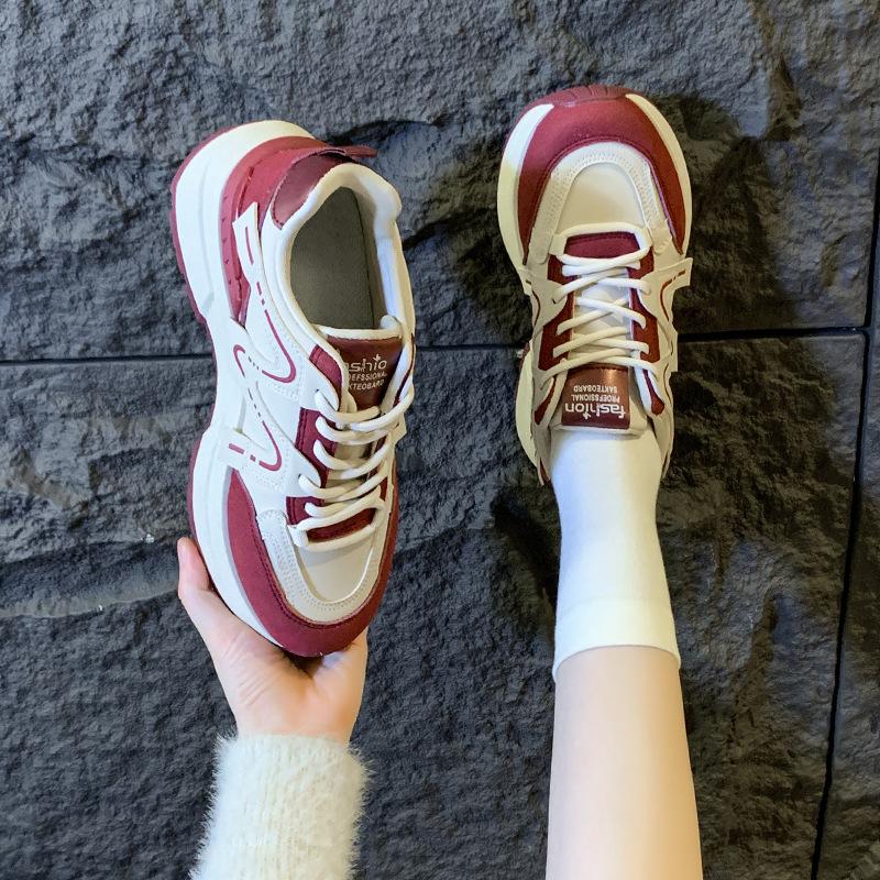 Осень новые инс папа женская обувь студенческие беговые кроссовки увеличивающие рост повседневная обувь JCF