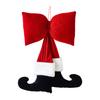 Black Boot Velvet Bow Christmas Ornaments Festive Wall Hanging Decoration for Tree Soft Plush Holiday Accents