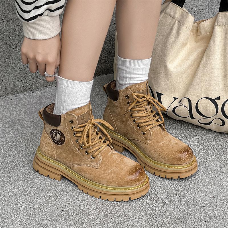 Мужские ботинки Мартин в британском стиле, осенне-зимние вельветовые рабочие сноубутсы, мужские ботинки средне-желтого цвета 6516-K