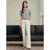 Jiuzi Anna Kou High Knowledge Wind Wool Linen Short Sleeve Knitted Sweater Women's Summer New Style