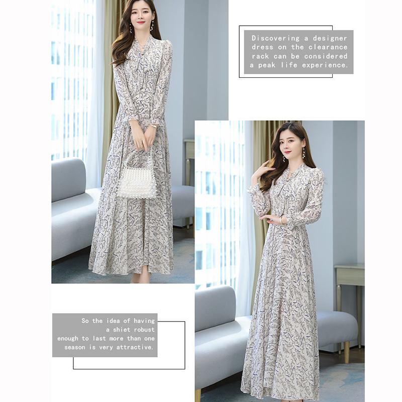 Шифоновое платье с длинными рукавами, весеннее и осеннее шифоновое платье с супер сказочной талией, пляжное платье с длинной юбкой, легкая дышащая ткань