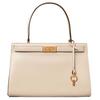 Tory Burch TB Lee Radziwill Matte Gold Buckle Key Pendant Leather Handbag Shoulder Bag Small Women Handbags White 55814-122