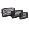 FOIROKASA Mesh Makeup Pouch Compact and Large Chikazawa Lace Vertical Makeup Pouch for Cosmetic Portable Makeup and Business Trips 3-Piece Set,