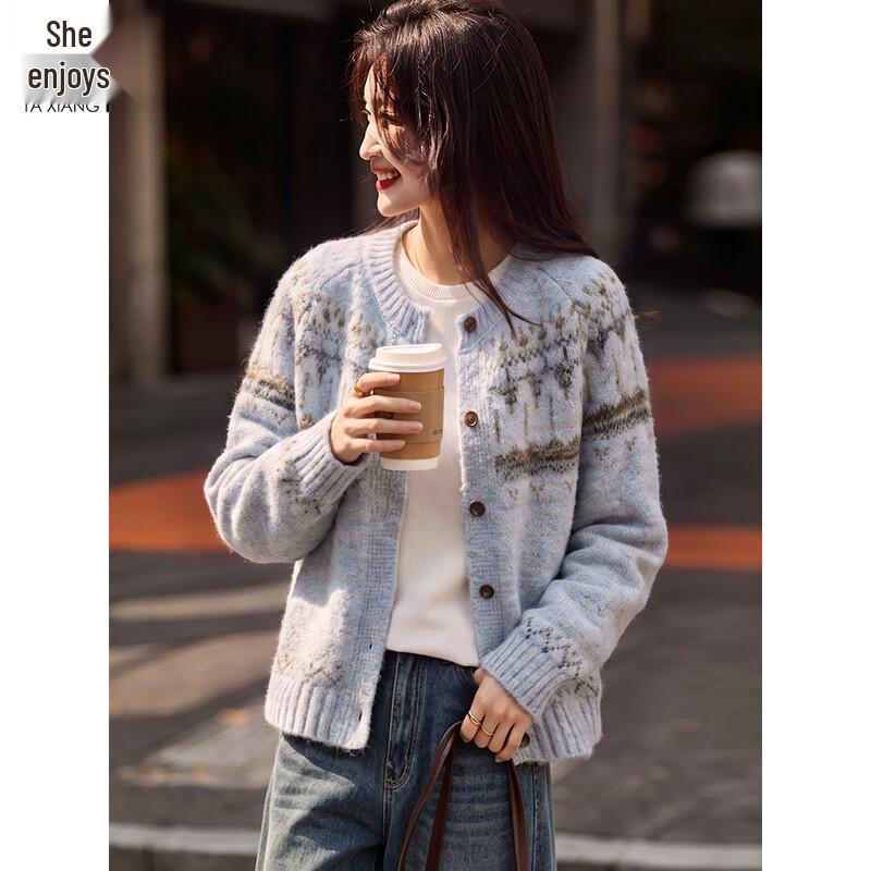 Женский вязаный кардиган с узором Fair Isle