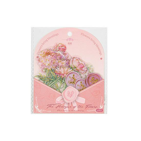 Yu Xian Floral Series: Hot Stamping Pet Stickers for Journals - 30 Sheets, 4 Styles