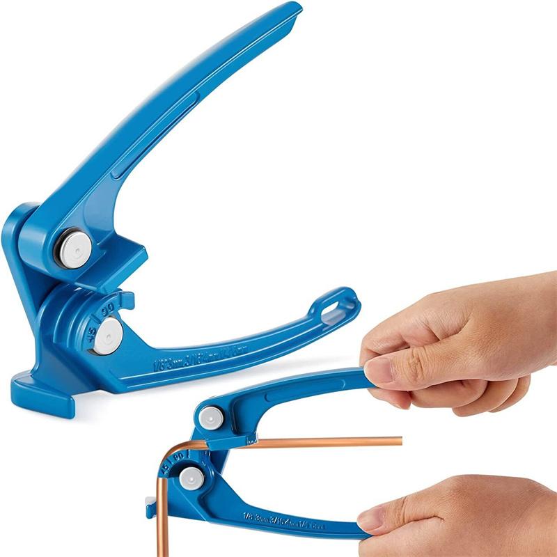 Treeligo Copper Tube Bender Tool 1/8 3/16 1/4' Tube Bender Pipe Bender Manual Tubing Bending Tools 0-120 Degree for Small Tubing