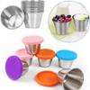 2.5 Oz Salad Dressing Container Stainless Steel Small Condiment Container with Lids Leakproof for Kids Lunch Containers Box