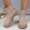 Большой размер бархатные утепленные хлопковые туфли для женской зимы 2025 взрыв круглый носок толстая подошва боковая молния зимние ботинки точечная партия