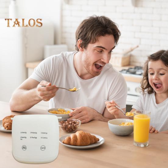 Electric Egg Boiler Touch Screen Design Timer Auto Shut-off Sound Reminder Food Grade Portable 6-in-1 Smart Electric Egg Yogurt Maker