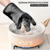 Термостойкие силиконовые прихватки Хлопковая подкладка Кухонные перчатки Водонепроницаемые Нескользящие Кухонные перчатки для барбекю, гриля, выпечки, коптильни