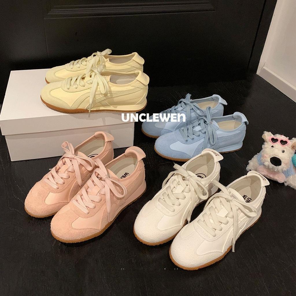 "Luo Fansen" Is Heartbroken Sister~ Leather Forrest Gump Training Shoes for Women's Leisure Summer New Breathable Little White Shoes for Women