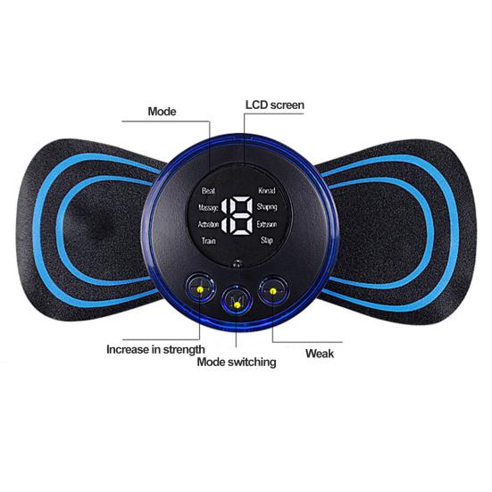 Mini Massager Machine 8 Modes Low Frequency Rechargeable Full Body Pain Relief Therapy Device Physiotherapy Instrument Muscle Stimulator