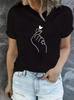 Polyester 100% Hot-selling New Product: A Girl Holding An Umbrella Printed Round-neck Short-sleeved T-shirt for Women's Summer