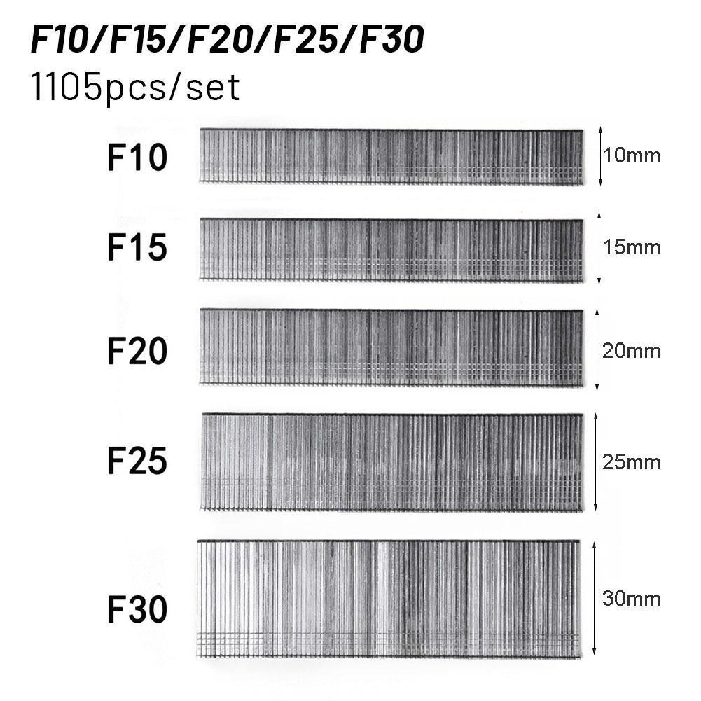1105 шт. Скобы для степлера F15/F20/F25/F30 Гвоздезабиватель для каркасного строительства Шпильки 15 20 25 30 мм Шпильки для гвоздезабивателя Диванные гвозди