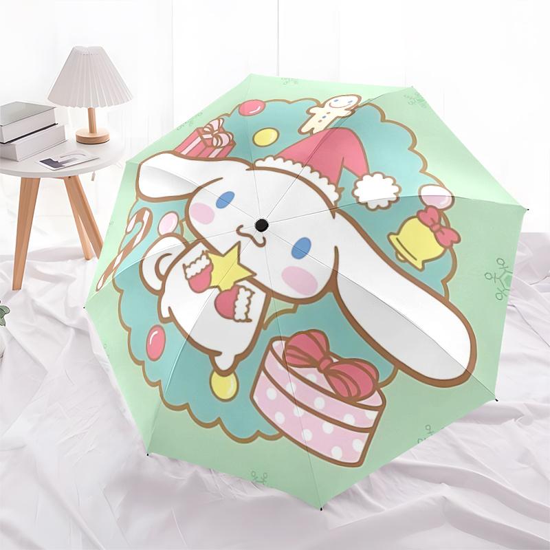 1 шт. Рождественский автоматический складной зонт Cinnamoroll, 8-реберный железный каркас, уличный зонт, праздничный подарок для фанатов, путешественников, на каждый день