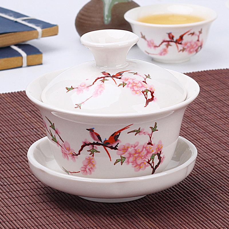 Китайский традиционный чайный сервиз Gai Wan, фарфоровый чайный сервиз Dehua Gaiwan, набор для путешествий, красивый и удобный чайник