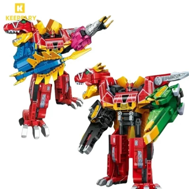 Keeppley Серия Zyuden Sentai Строительные блоки 3 в 1 Меха-Дракон Бог Динозавр Модель Образовательная игрушка Сборные украшения Подарок