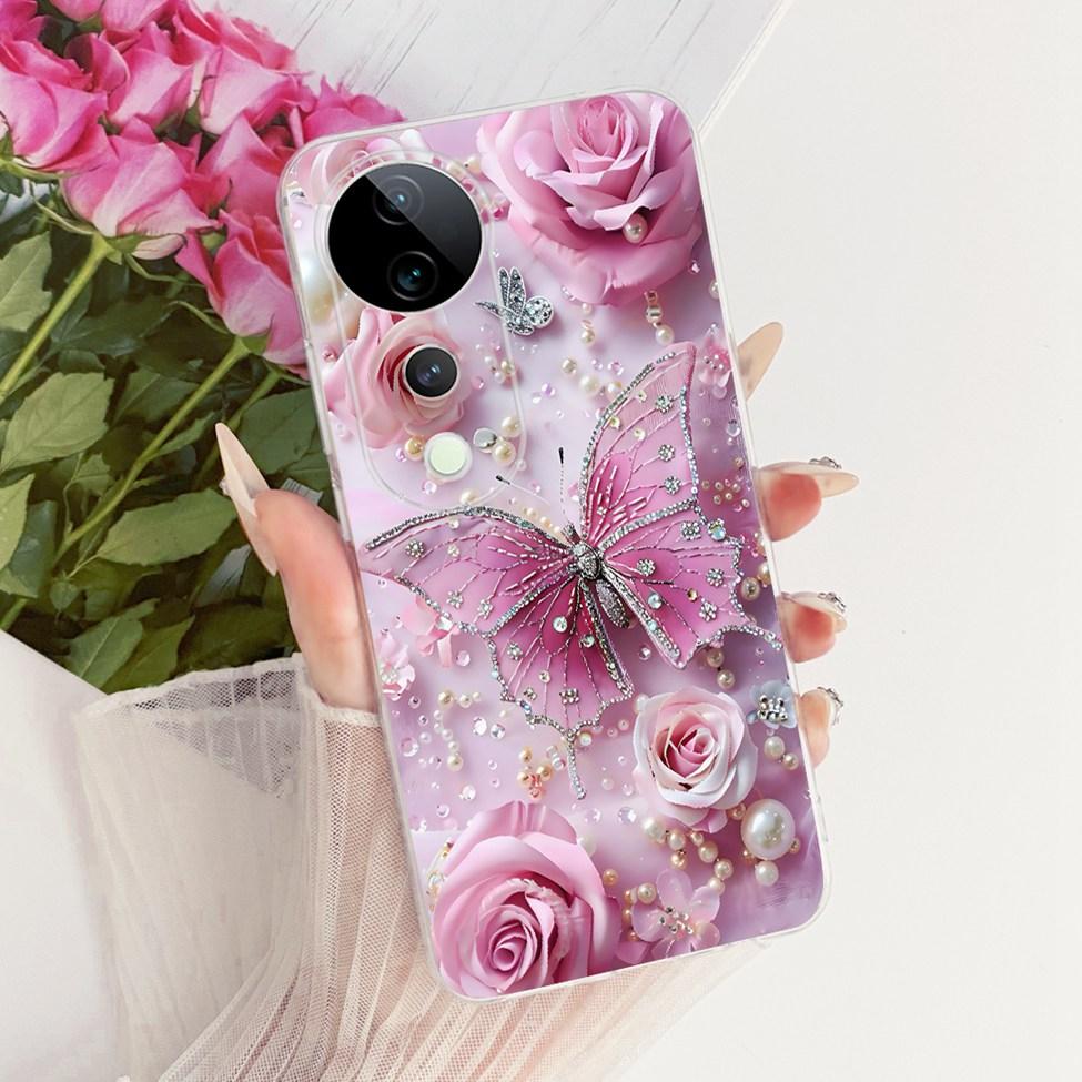 Чехол Для Vivo S19 Pro Прозрачный Чехол Эстетичный Роскошный Милый Модный Цветок Смешной Расписной Funda Для Vivo S19Pro V2362A Обложка